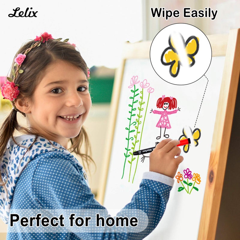 Lelix 15 Colors Dry Erase Markers, Magnetic Whiteboard Markers Fine Point with Eraser for Back to School, Office, Home Perfect for Writing on White Board, Dry Erase Board, Mirror, Glass - Image 4